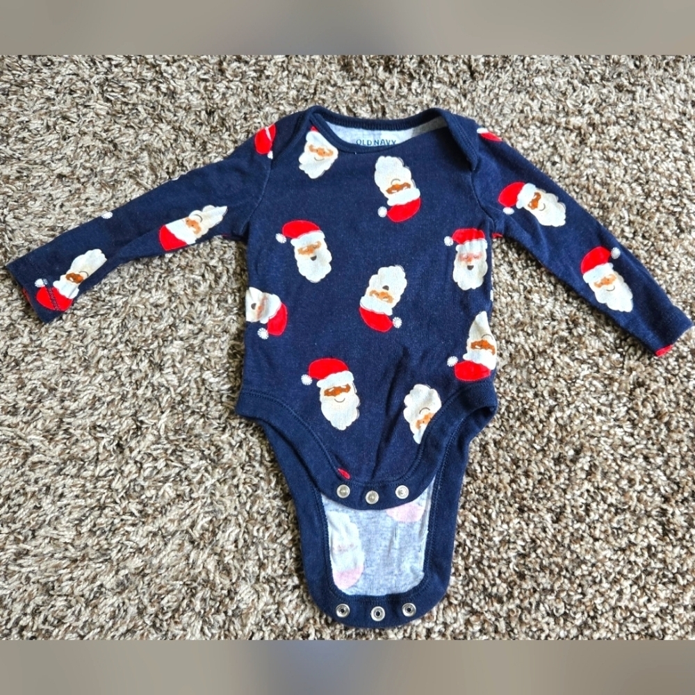 *3/$10 Old Navy Santa Baby Onsie 3 - 6 months Navy